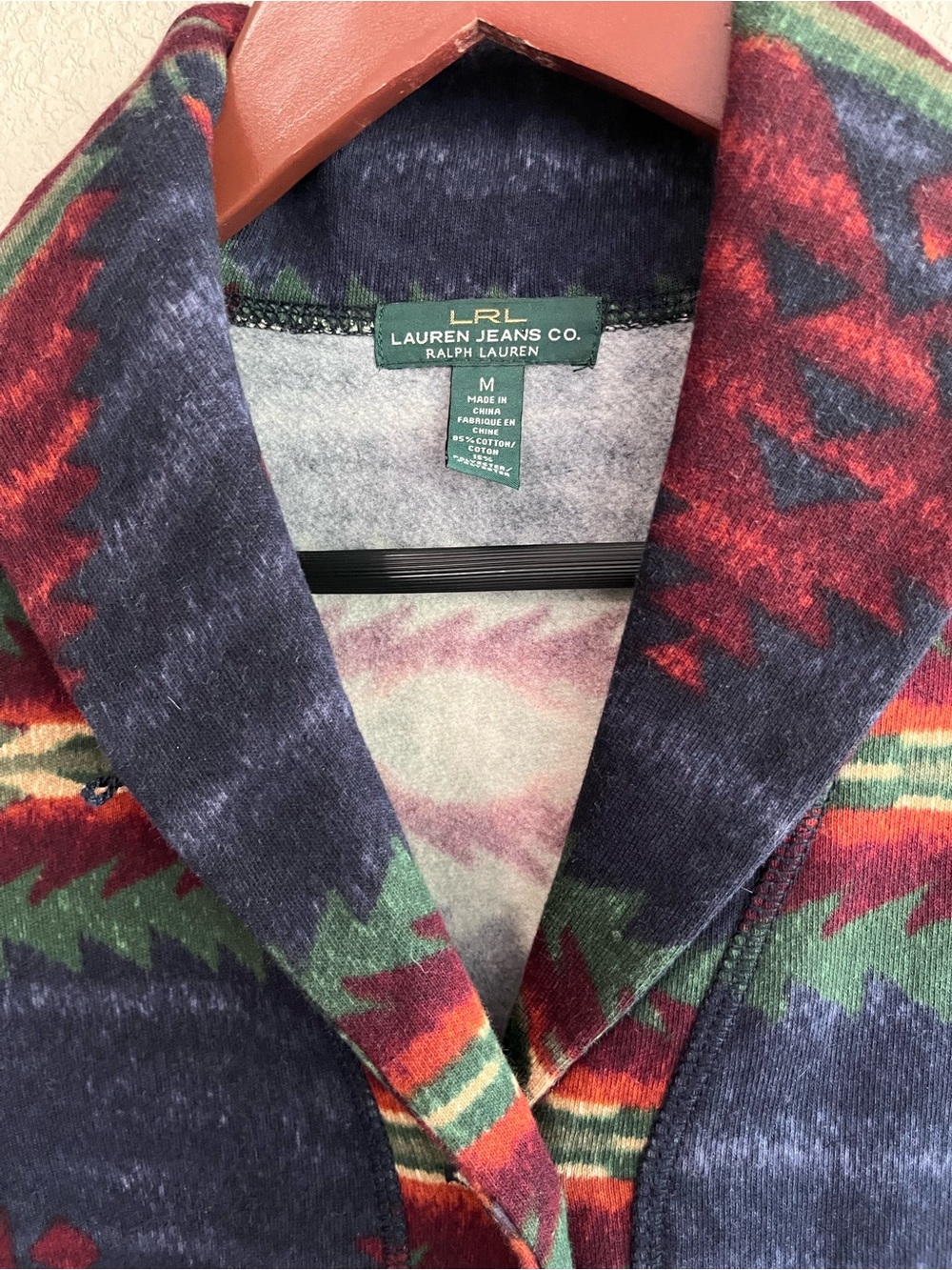 Lauren Ralph Lauren Aztec Southwestern Cardigan Sweater Jacket Size Medium - Picture 3 of 11